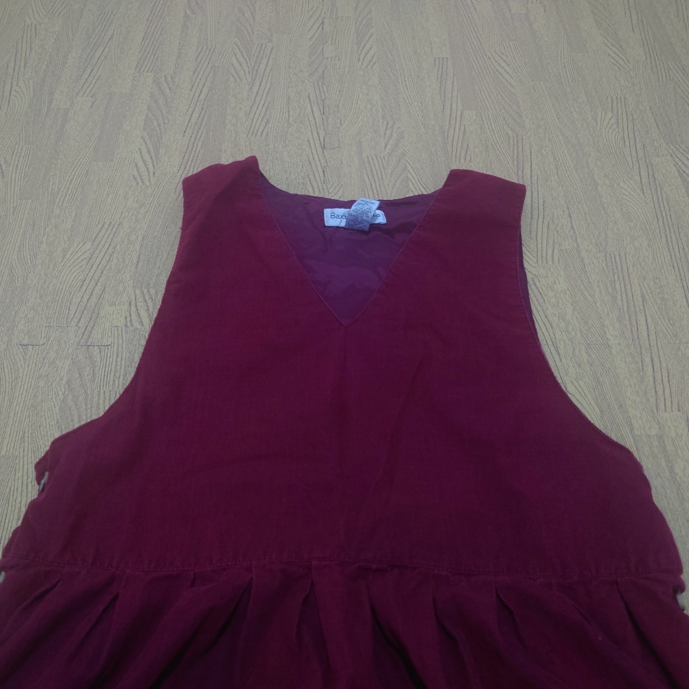 Vintage Baxter Wells Women's V-Neck Dress Button Side Summer Cocktail Red UK 12 - Picture 3 of 12